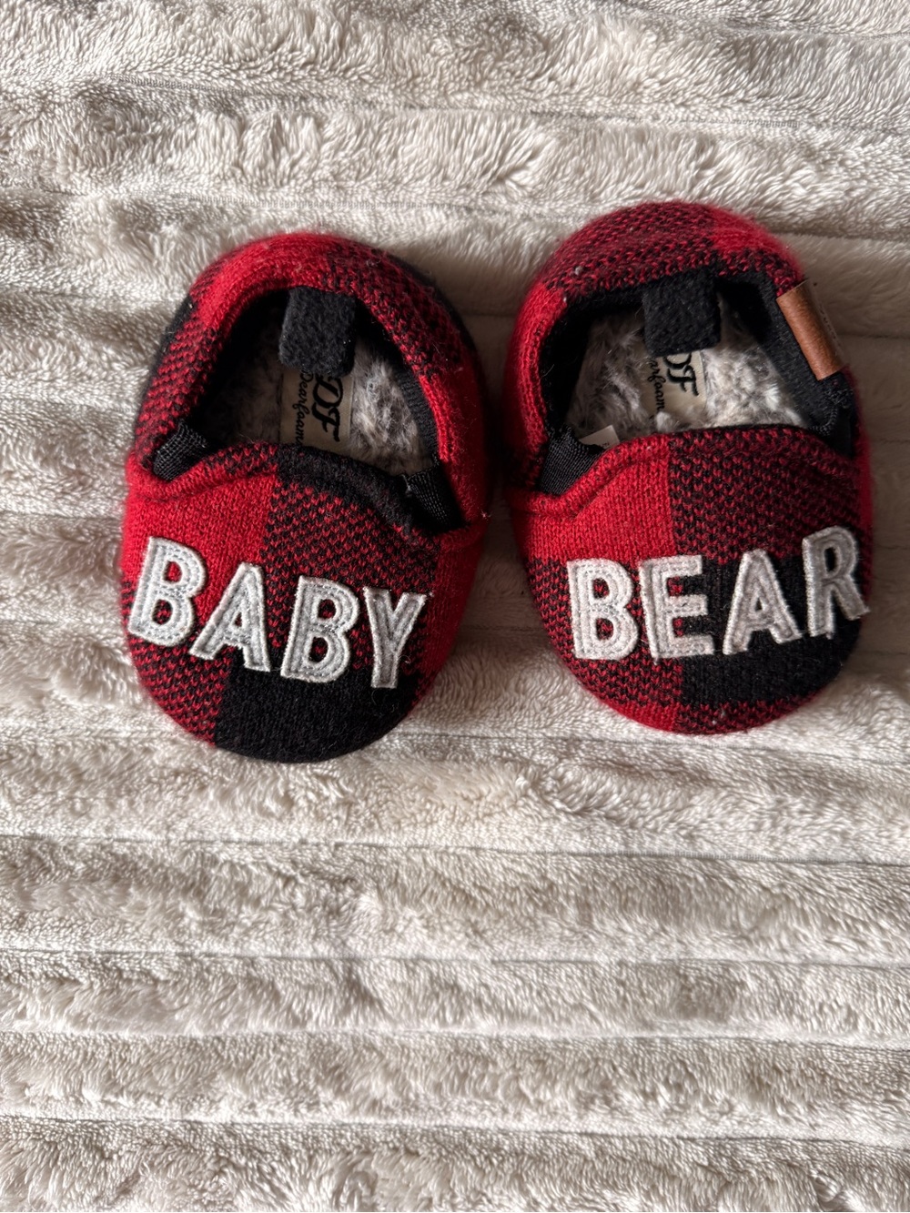 Baby Bear Red Plaid Baby Shoes 12-18 months
